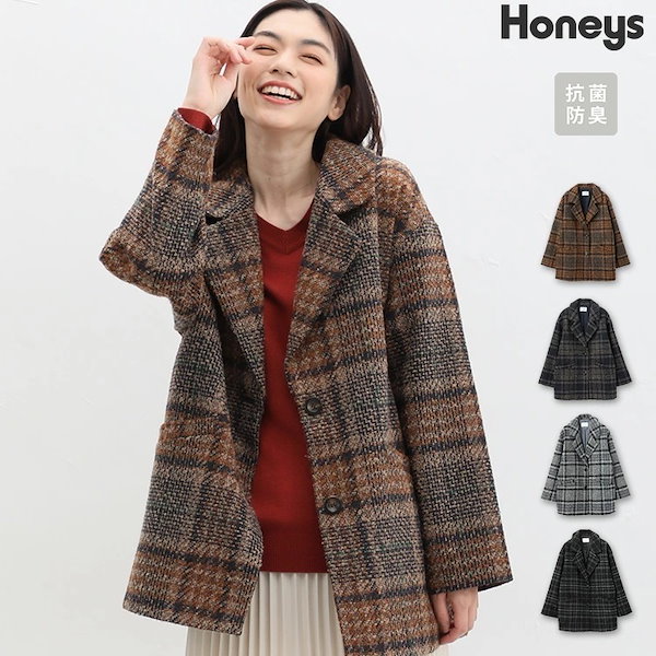 Qoo10] Honeys 【SOLD OUT】チェック柄ツイードコ