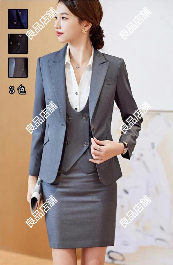 注目商品セットアップ 上品 3色 4ピーススーツ 4点セット ジャケット+シャツ+ベスト+パンツ/スカート ビジネス スリムスーツ スタイリッシュスーツ フォーマル スカートスーツ レディーススーツ 5,689円