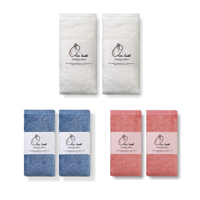 エアーかおる エニータイム 2枚セット かわいい 日本製 子供 ギフト 綿100% ミニバスタオル ダディボーイ タオル 吸水 魔法の糸 無撚糸 軽量 ふわふわ 速乾 柔らか 今治 ハーフバスタオル