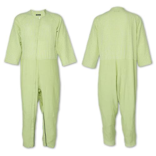 介護つなぎパジャマ 女性 男性 前開き ろうべん対策 簡単 おむついじり グリーン Sサイズ BB001GRS