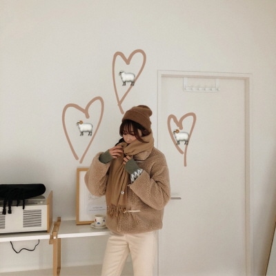 2018大人気新作韓国ファッション2PERかわいい！ボアウールショートダッフルジャケッ髙品質送料無料おしゃれなシルエットのファッションコーデー提案