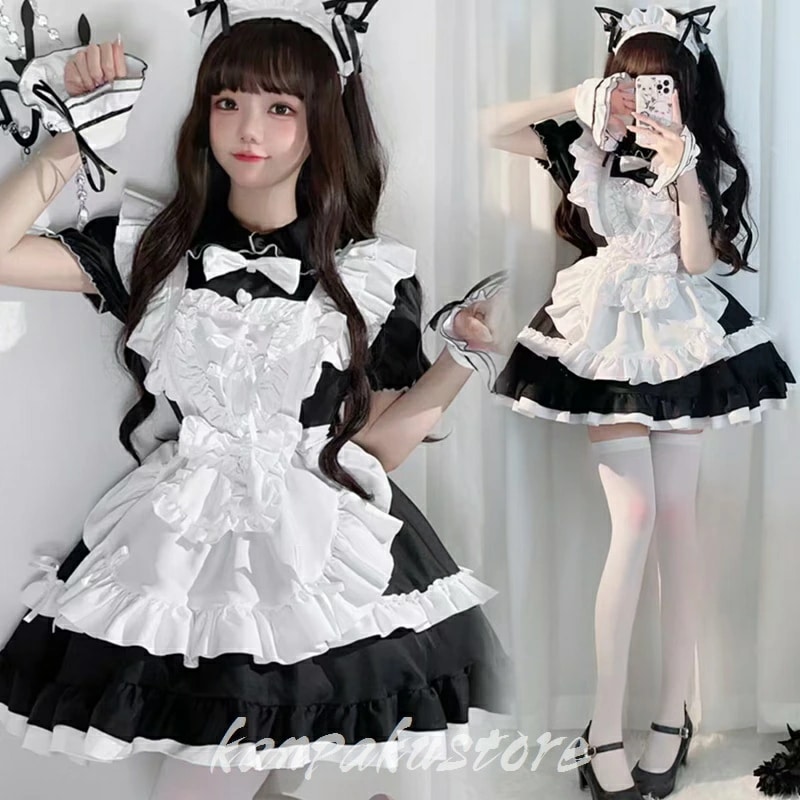 メイド服 ハロウィン 仮装 レディース コスプレ 魔女 ロリータ服 大人 女の子 ワンピース メイド 女性 ロリータ キャラクター 衣装 喫茶店 コスチューム ドレス コスプレ衣装 文化祭 学園祭 舞 5,580円