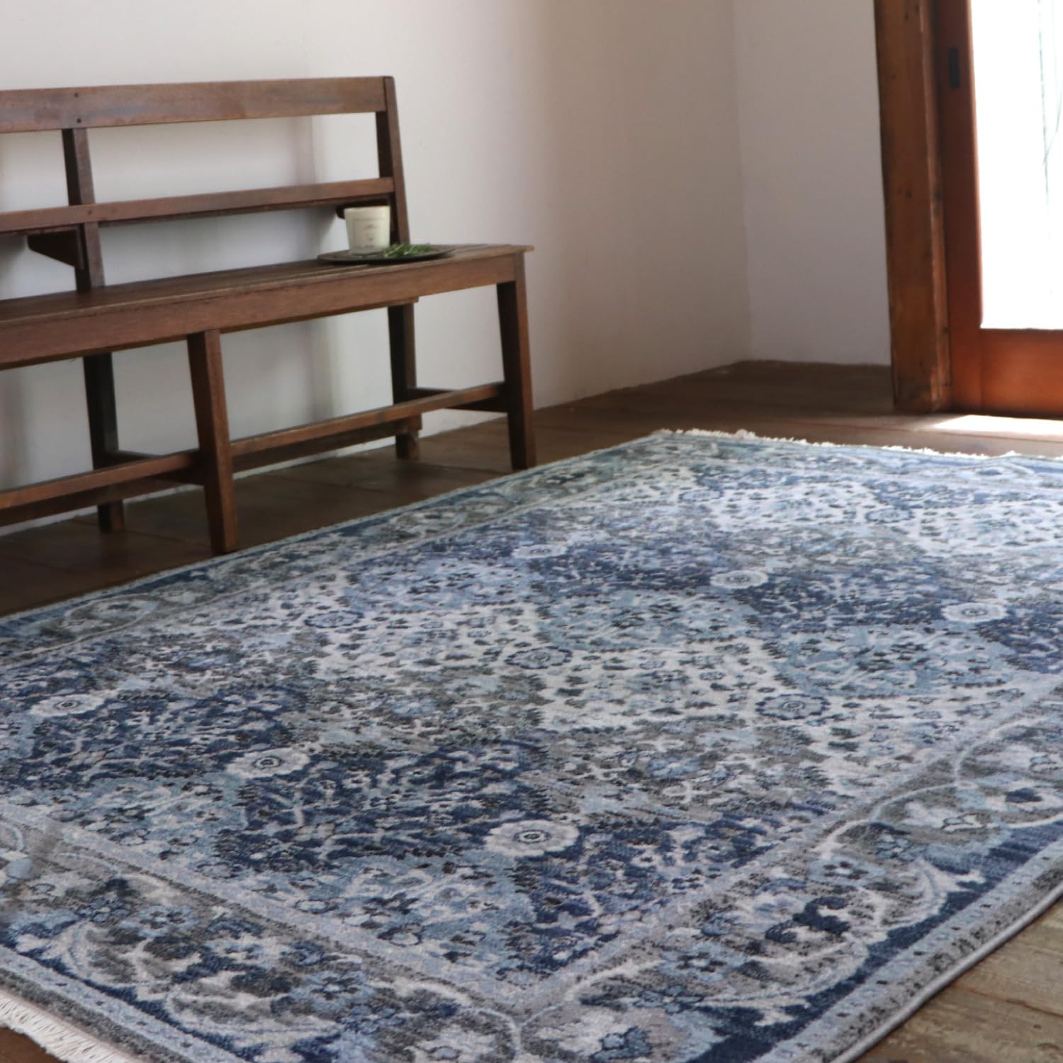 萩原 ウィルトンラグ 約140×200cm 「RAKKAS グレイズ」 オリエンタル調 ペルシャ絨毯風 ホットカーペット・床暖房対応