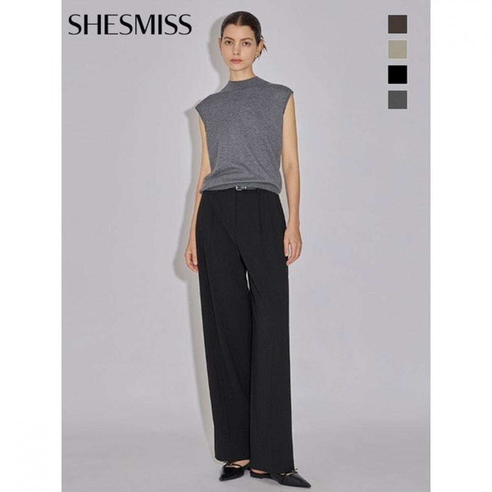 (Shes Miss) ツータックバックバンディングストレートパンツ_swwslo31020