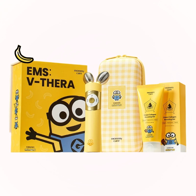 【小顔ケアEMS美顔器】マミケア ミニオンズエディション Vセラ EMS美顔器＋専用ポーチ＋クリームセットEMSブイセラEMS機器 ブイセラ マミケア ボディケア機器 フェムケア デリケートゾーンケア