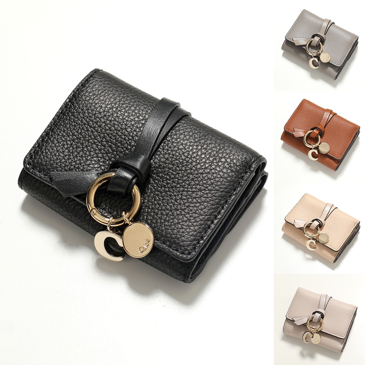 Chloe クロエ 三つ折り財布 ALPHABET アルファベット CHC21WP946F57 レディース レザー ミニ財布 小銭入れ付 カラー5色
