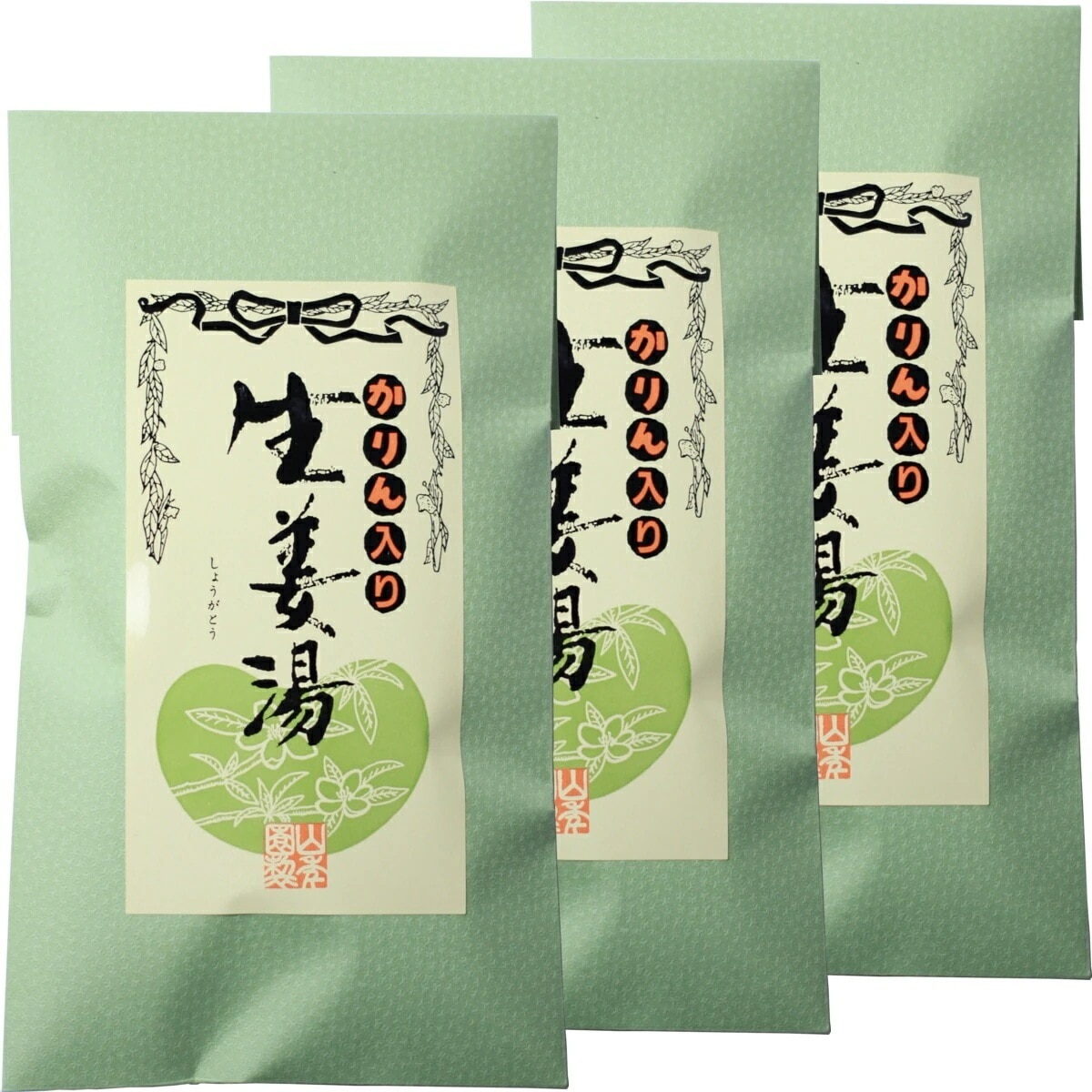 高知県産生姜 大容量900g カリン生姜湯 300g3袋セットギフト用外袋 しょうがパウダー 国産 しょうが湯 生姜パウダー 粉末 健康 ダイエット カリンしょうが お年賀 御年賀 プチギフト お