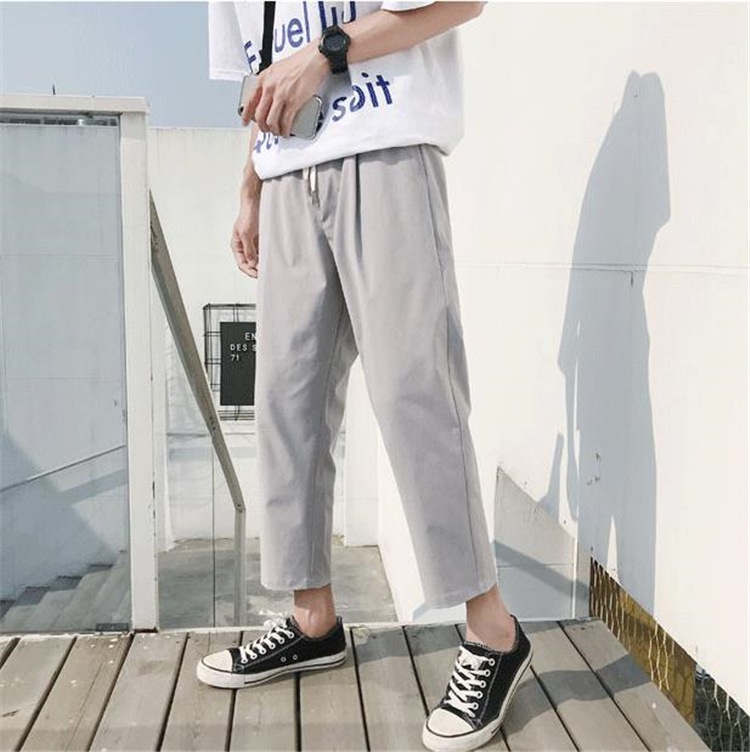 使い心地抜群韓国ファッション 九分丈パンツ メンズ ゆったりする ストレートレッグ カジュアルパンツ ドレープ スーツパンツ シフォン ハーレムパンツ 韓国版 薄型タイプ おしゃれな 快適である Sweethome67 Fr