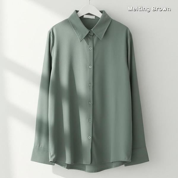 女性用スーツシャツ 長袖ブラウス IT78