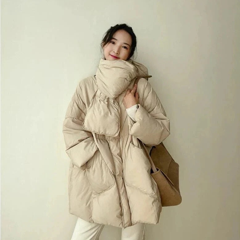ダウンコート レディース ダウンジャケット ロングコート マフラー アウター 軽い 暖か 厚手 襟なし コート おしゃれ 防寒 代 30代 40代 セットアップ
