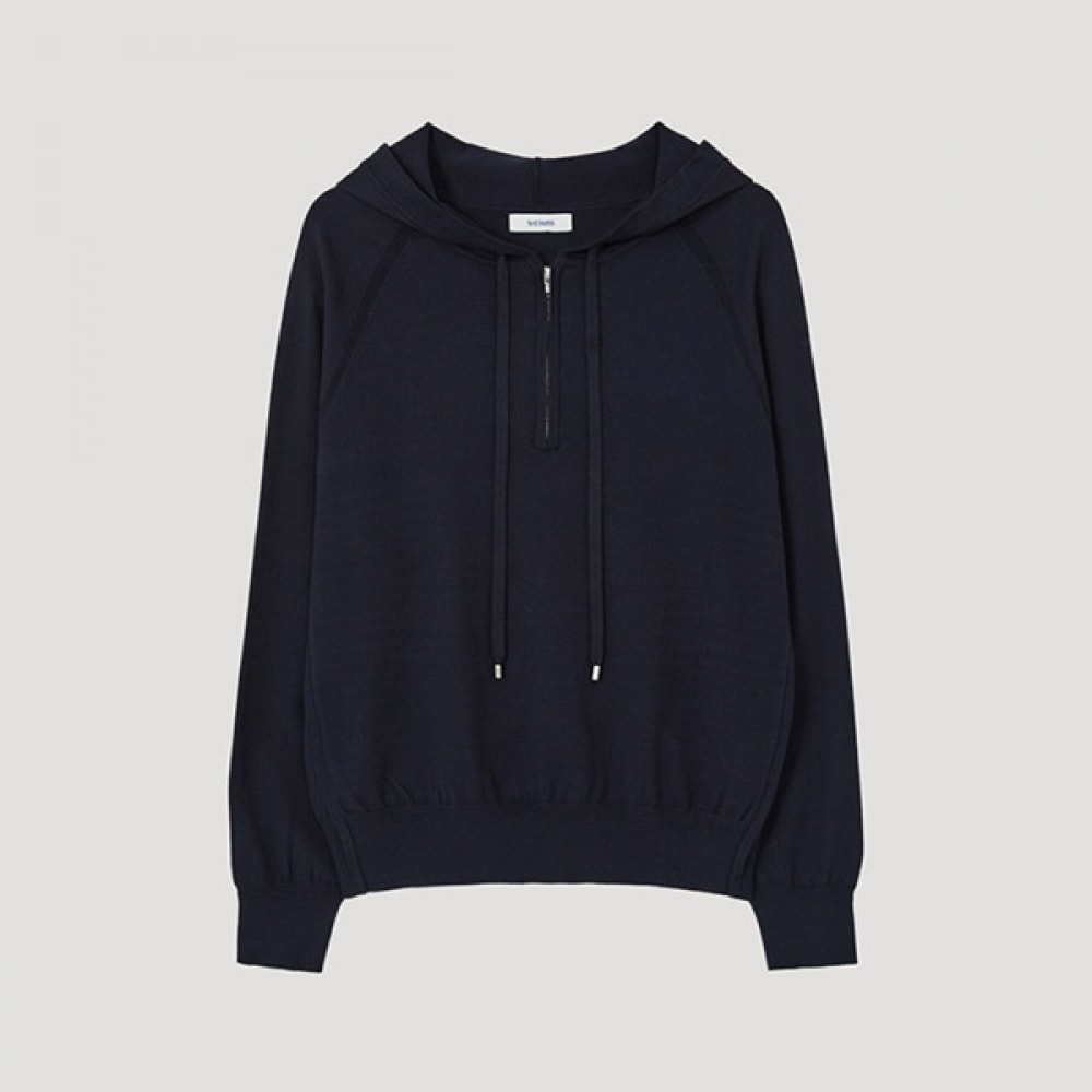 (Shes Miss) フード付きハーフジップアップニットプルオーバー_sskpop12700_NA