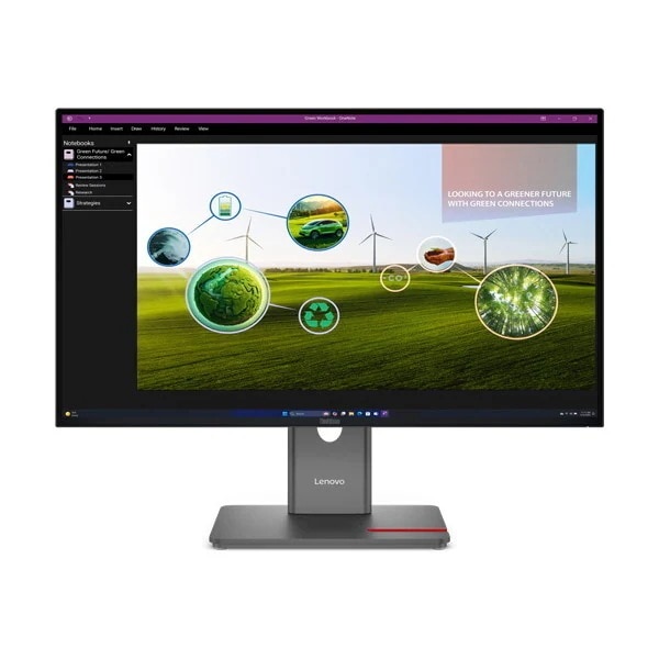 64A7GAR6JP ThinkVision P27Q-40 27型ワイド液晶ディスプレイ 2560×1440 DP(in Out) HDMI ブラック 広視野角IPSパネル採用