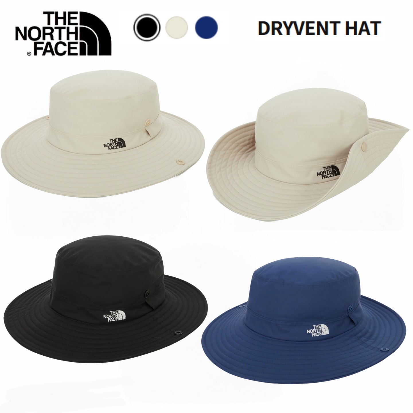 DRYVENT HAT ドライイベント 新しい 広い つば付き帽子 ひも付き帽子 男女共用帽子