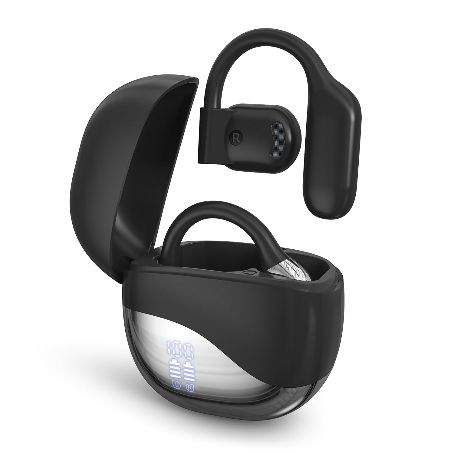 イヤホン Bluetooth 【2024音質特化モデル オープンイヤー型】ワイヤレスイヤホン 耳を塞がない 耳掛け式 イヤフォン 骨伝導の革新 業界トップ音質 指向性音伝送技術 残量表示 音漏れ抑制