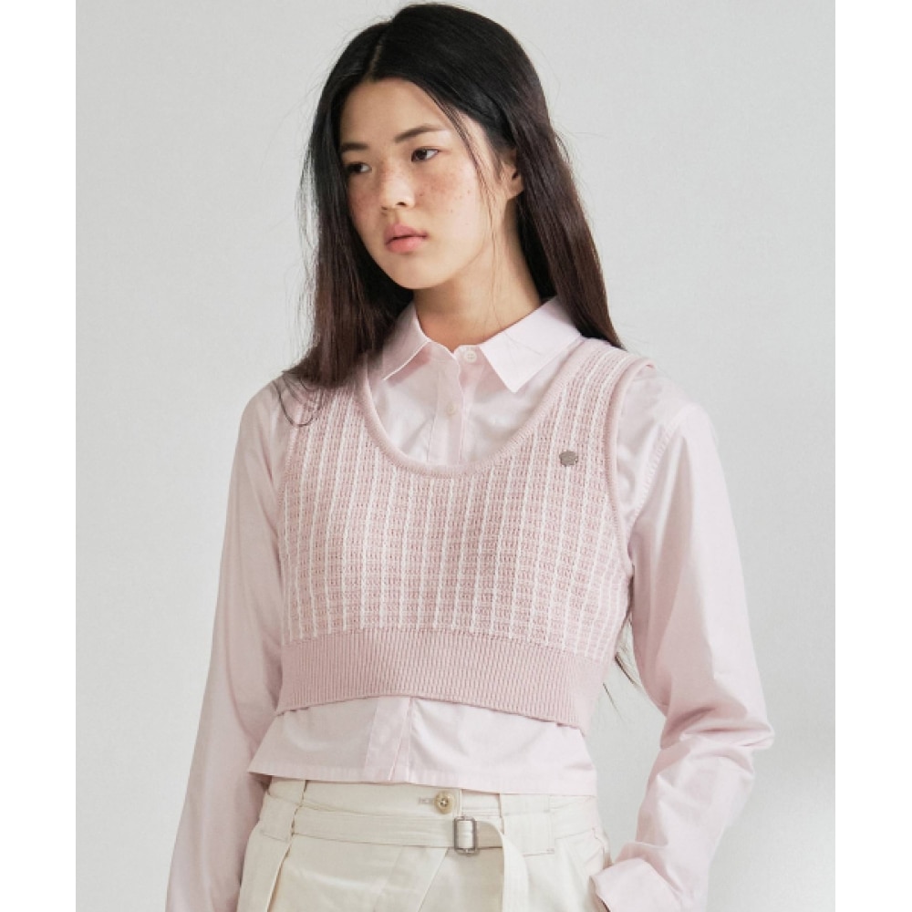 COVERNAT 女性用ビスチェニットベストライトピンク