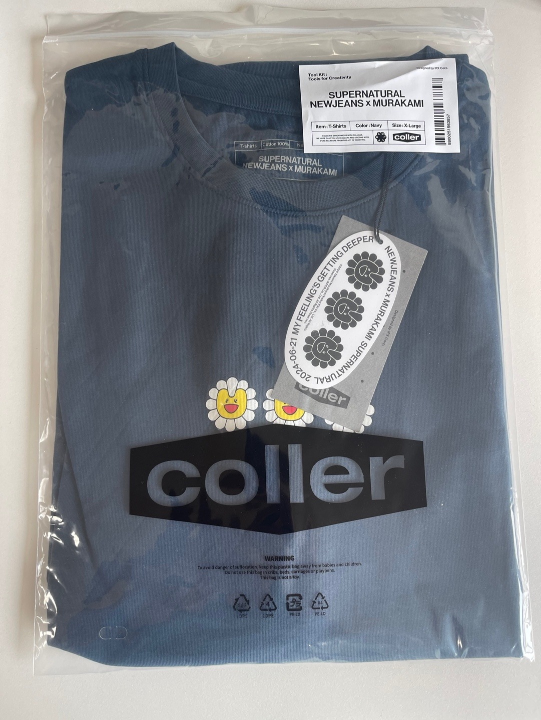 NEWJEANS SUPERNATURAL POP-UP NJ X MURAKAMI OFFICIAL MERCH MURAKAMI T-Shirt (NAVY)