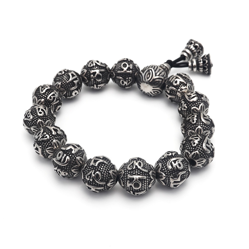 ステンレス 梵字 数珠ブレスレット [b581-13mm]