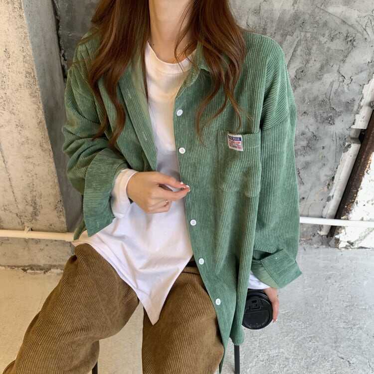 トップス シャツ 白シャツ 白トップス 袖あり 長袖 コーデュロイ かわいい 大人可愛い シンプル カジュアル 大人 おしゃれ お洒落 かっこいい レトロ 大人可愛い 大人女子 こなれ感 ラフ wto