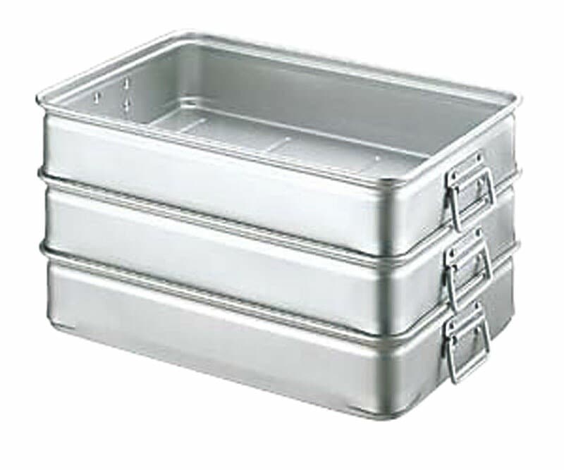 中尾アルミ製作所 アルマイト キングボックス（番重） 手付き 特大 150