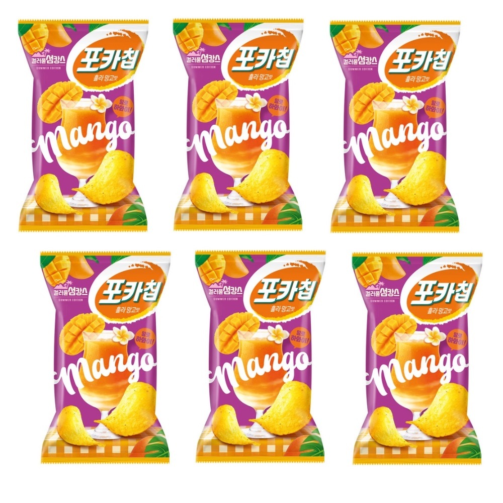 韓国-KMEAL-オリオンポカチップフラマンゴ124gX6個甘さが気持ちいい