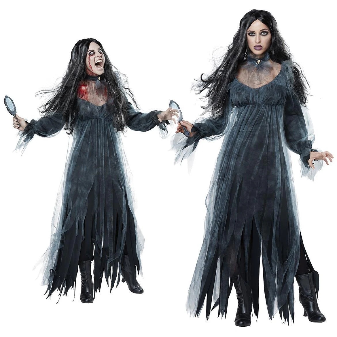 2024新しいハロウィンヴァンパイアゴースト花嫁コスチュームマスカレードパーティーパーティーステージコスチューム