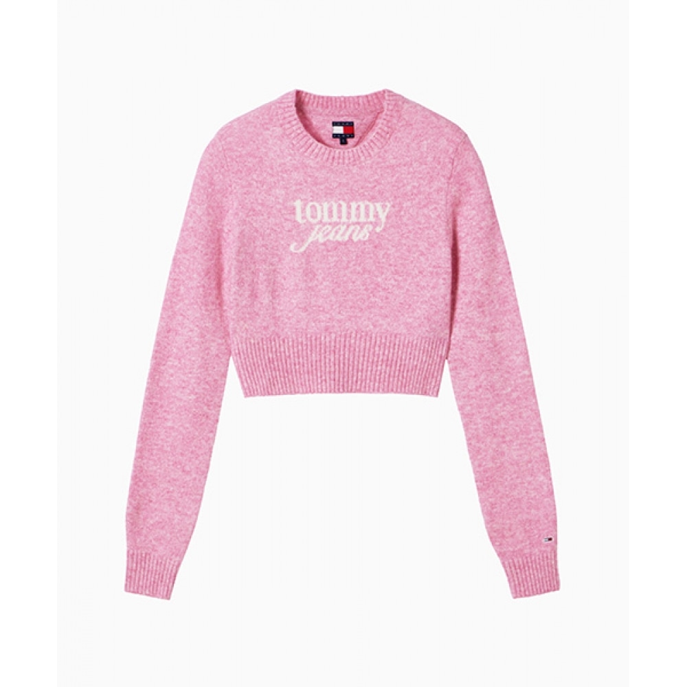 トミージーンズクロップスクリプトセーター (T32F0KTO35TWT1TOT)