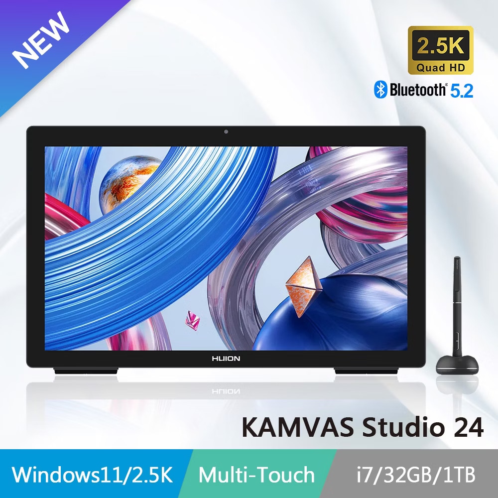 Kamvas Studio 24 PC一体型液晶ペンタブレット 23.8インチ Bluetooth 5.2 マルチタッチ Windows 11 Professional / Intel I7 CPU