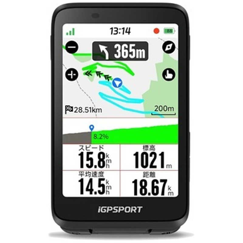 IGPSPORT　自転車用 全域ナビゲーション サイクルコンピューター 3.5インチタッチスクリーン GPS搭載 iClimb pro対応 IPX7 ブラック　Binavi_black