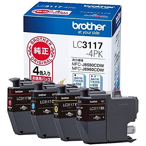 純正 インクカートリッジ 4色パック LC3117-4PK