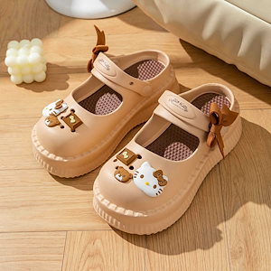 サンリオレディースサンダルアウトドア厚い底マリンクーロミ洞窟靴女の子大きい子供スリッパビーチ靴夏