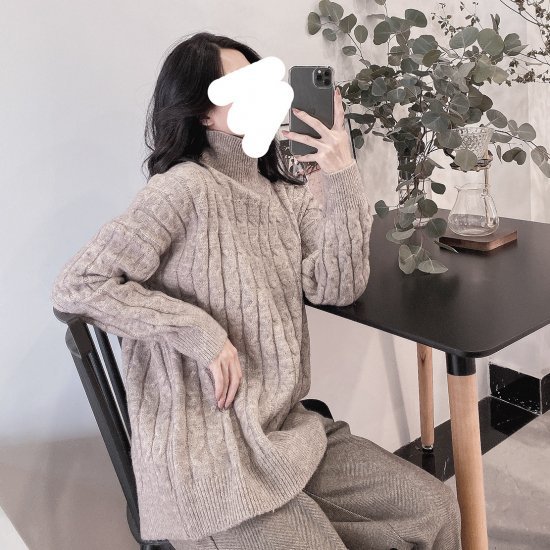ニット セーター レディース トップス ハイネック ケーブル編み モヘア ニット セーター 大きいサイズ 暖か ゆるカワ トップス 秋冬 春新作 春 春色 春服 春sale ニット セーター
