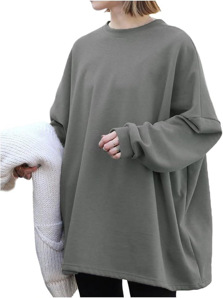 トレーナー レディース パーカー スウェット 裏起毛 冬服 かわいい 韓国ファッション ゆったり 大きいサイズ 暖かい おしゃれ プルオーバー 50代 秋 (裏起毛 グレー, M)