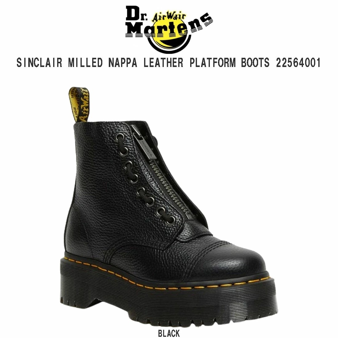 DR.MARTENS black 革のブーツ ドクターマーチンDr.Martens 6ホールレザーブーツ 黒36(22cm) (K