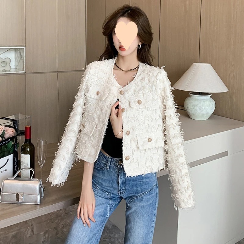 （細工が凝っている）女性のための小さなフレグランススタイルのジャケット初秋の新しいソーシャルハイエンドの気質フレンチトップストレンディな美しいジャケット