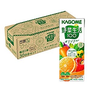 [Amazon 限定ブランド]カゴメ 野菜生活１００ オリジナル 200ml30本 フル段ボール サ