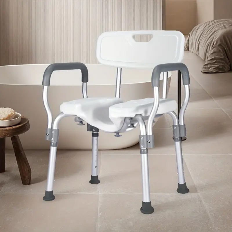 高齢者向け高さ調節可能なバス＆シャワーチェア滑り止め浴室移乗シート妊婦用ポータブルバスタブ＆シャワーチェア安全グラブバー付き理想的なクリスマス/ハロウィーンギフト