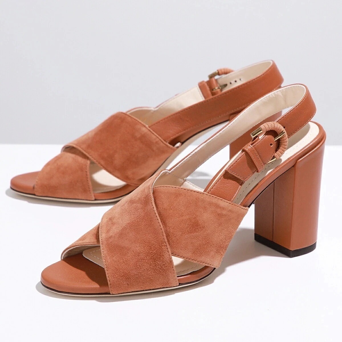 TODS トッズ サンダル XXW43B0AV20KPN レディース スウェード レザー クロス ストラップ チャンキーヒール シューズ 靴 カラー2色 XXW43B0AV20KPNB999