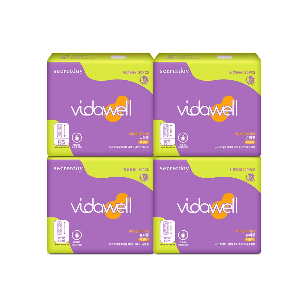 [4パック] ビーダウェル 尿失禁 インナーフィットライナー スーパーロング 20PX4パック シークレットデー