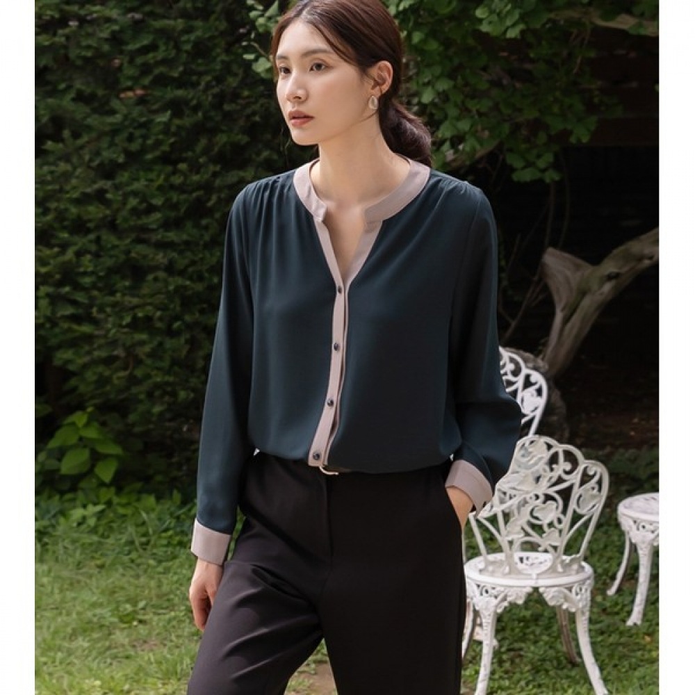 (Elysia) エリーチネックカラーブラウス