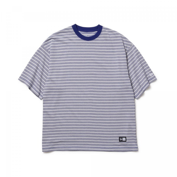 ニューエラ NEW ERA 半袖 オーバーサイズド コットン Tシャツ Micro Border ダークロイヤル 14410066