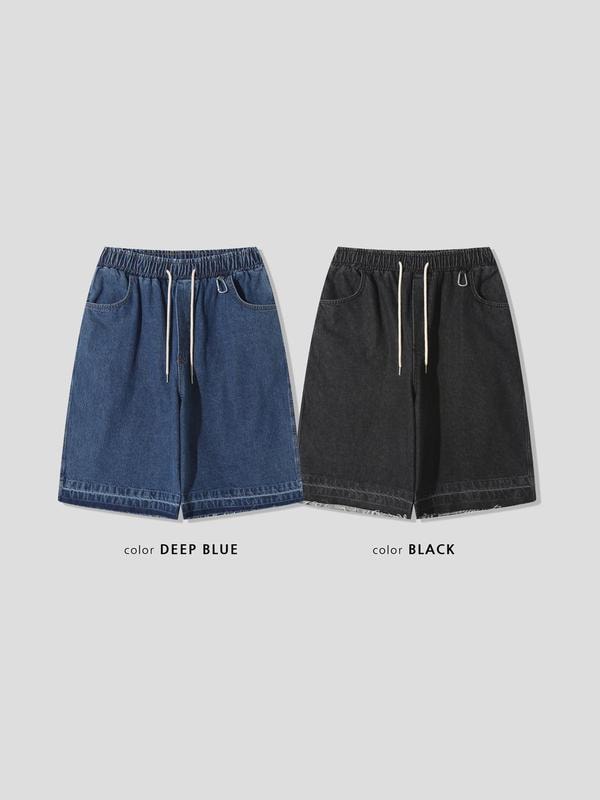 バミューダデニムストーンウォッシュパンツ