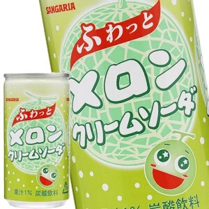 サンガリア メロンクリームソーダ 190g缶90本［30本3箱］［賞味期限:4ヶ月以上］［送料無料］58営業日以内に出荷