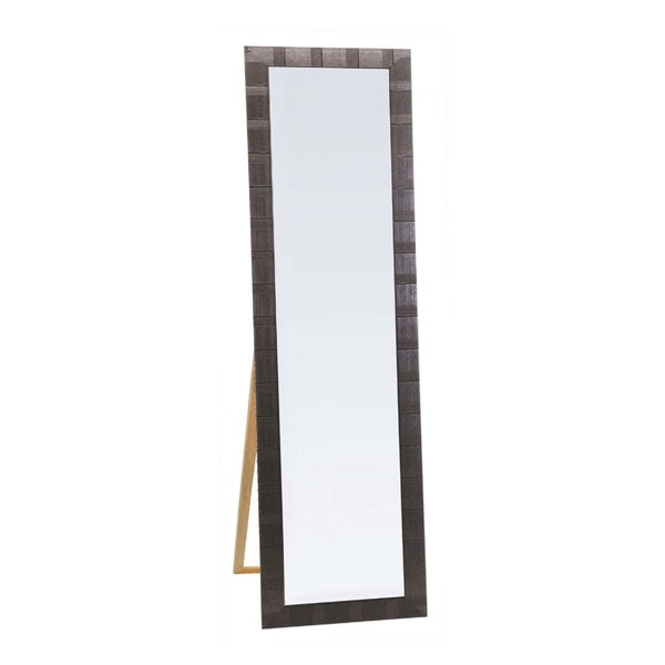 ウォールミラー 全身姿見鏡 ( 壁掛け用 ) ミラー 4尺スタンド付 飛散防止付 DARK BLACK 日本製 HJ Hand made in Japan