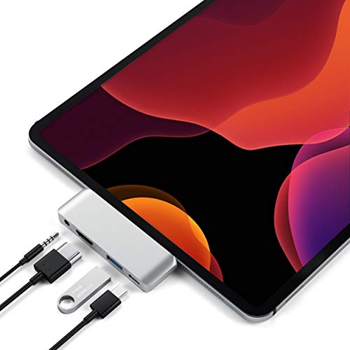 Satechi アルミニウム Type-C モバイル Proハブ USB-C PD充電 4K HDMI USB 3.0 3.5mm ヘッドホンジャック (2018 iPad Pro,