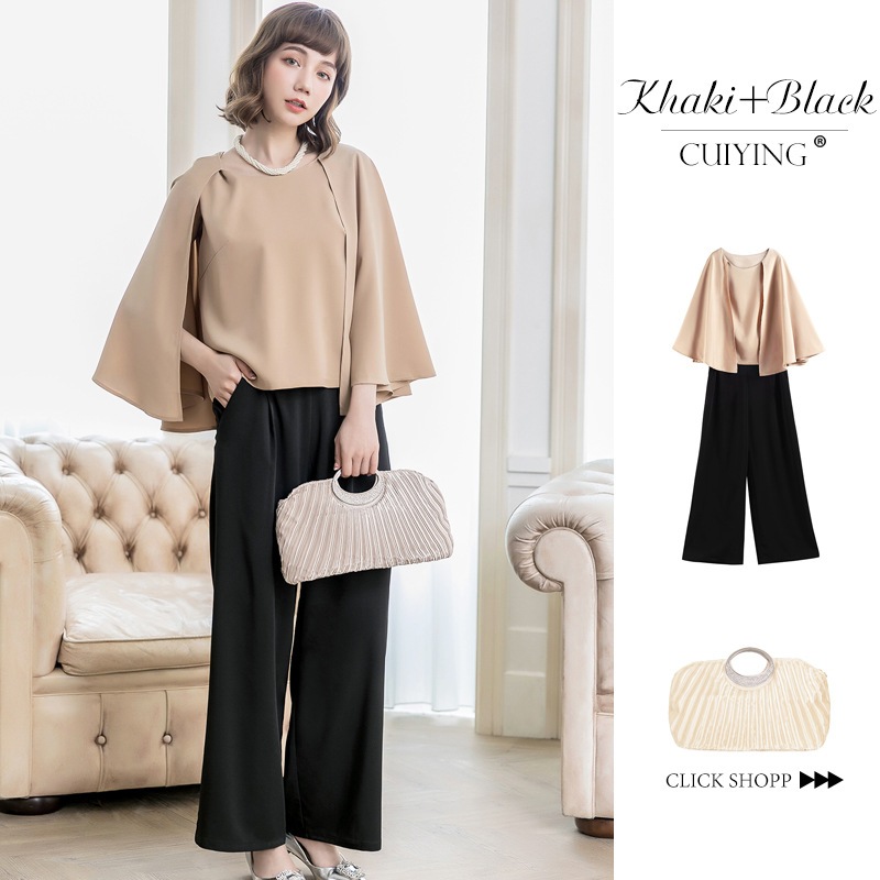 【CY.上品】 ママスーツ スーツ セットアップ ブラウス+ワイドパンツ スーツセット 卒業式 入学式 入園式 通勤 セットアップ フォーマル