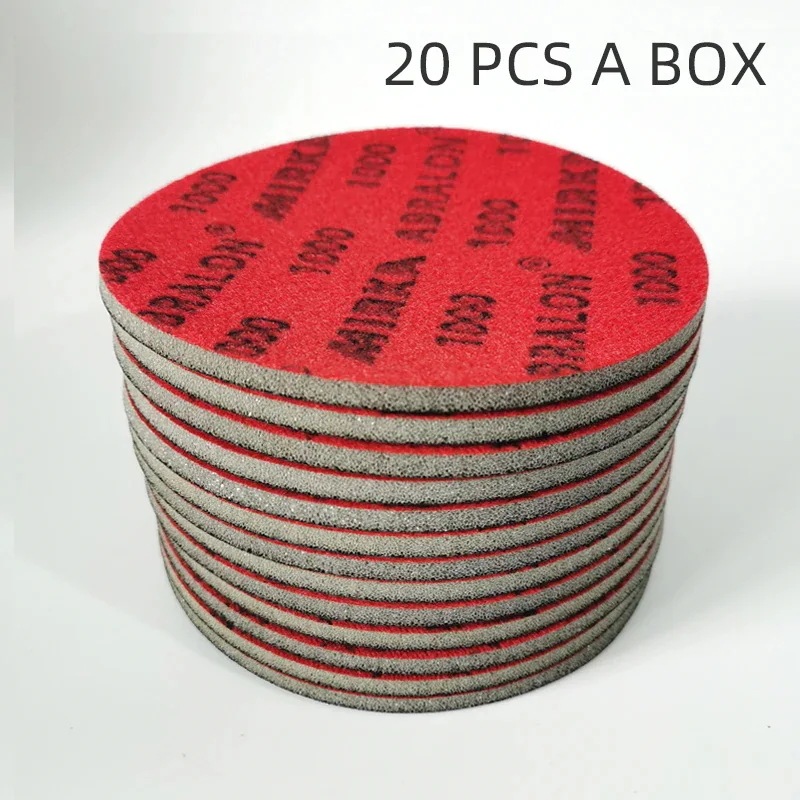 Finland Miratika-丸いスポンジサンドペーパー,6インチ,150mm,粘着性,自動車塗装,美容,サンドペーパー用