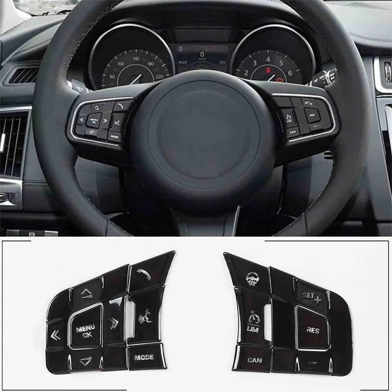 ジャガーXE XF F-PACE E-PACE F-TYPE用 アルミ合金 ステアリングホイールトリム ボタン装飾 インテリアアクセサリー 輸入品