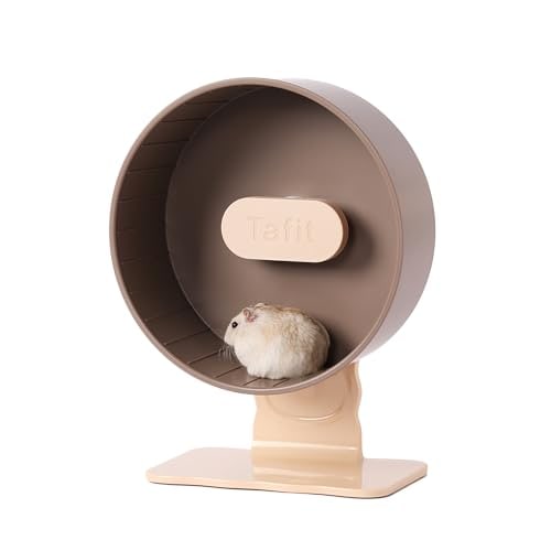 ハムスター 回し車 ハーモニーホイール 安定 静音べアリング構造 高さ調節可能 クリアカラー ハムスター・ジャービル・小動物用 (茶色, 22cm)