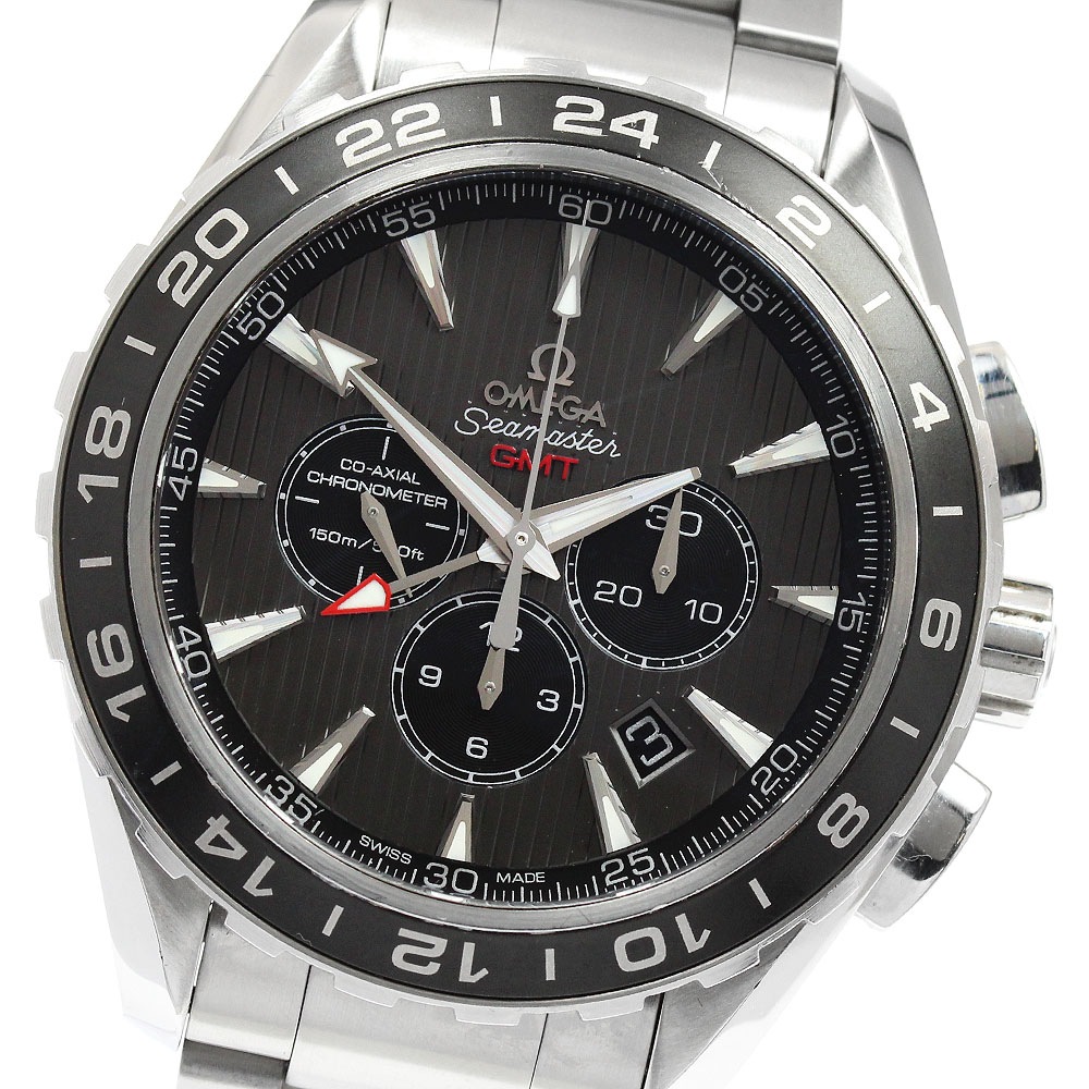 オメガ OMEGA 231.10.44.52.06.001 シーマスター アクアテラ 150M GMT デイト クロノグラフ 自動巻き メンズ _941982【中古】