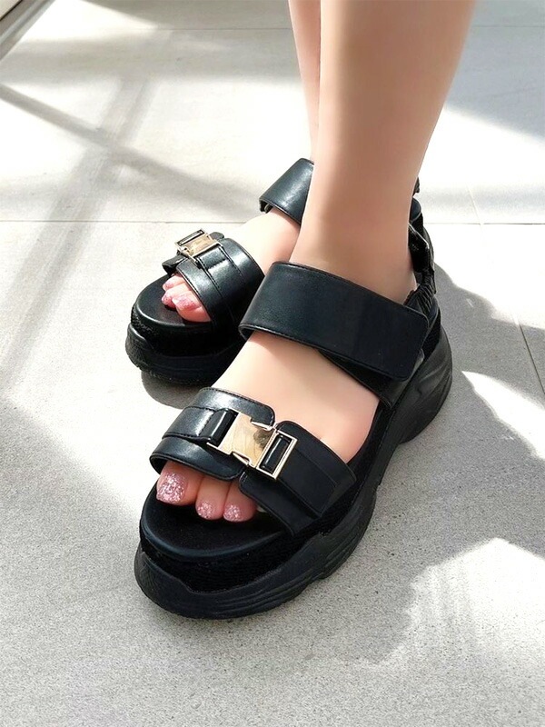 RESEXXY リゼクシー ダブル スリング スニーカー サンダル レディ―ス 厚底 厚底サンダル 厚底スニーカー 美脚 脚長 ヒール 6.5cm シンプル 152431868201